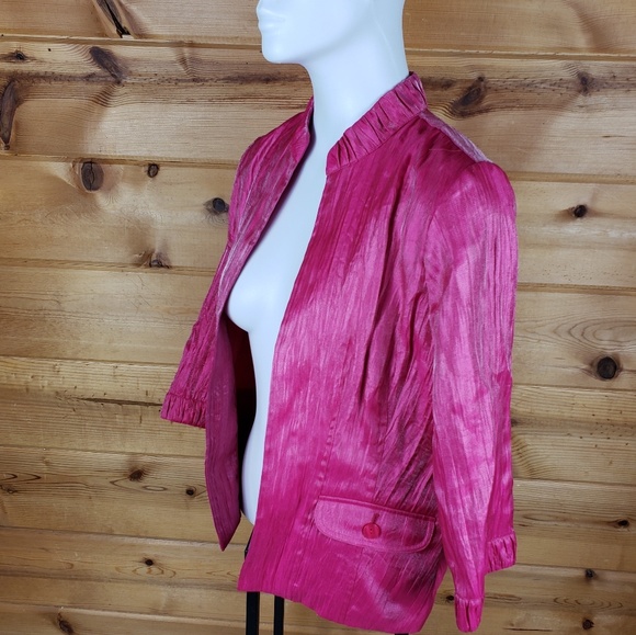 Chico's pink Blazer jacket fuchsia dressy 0 suit - Picture 3 of 8